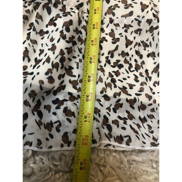 NWT Kirundo Animal Print Babydoll Empire Lined Dress Sz S Flowy Sheer 3/4 Sleeve - Picture 9 of 9